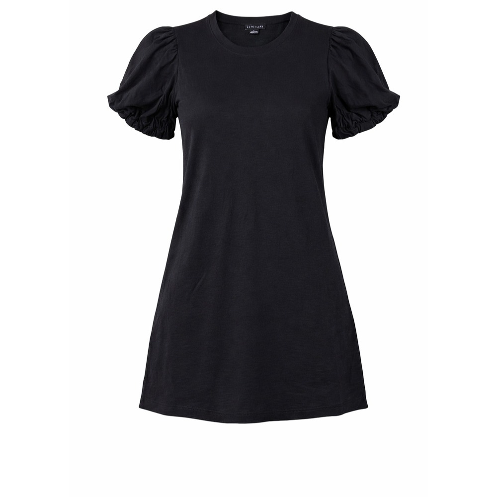 Sanctuary‎ Dream State Mini Dress Black Puff Sleeve Casual Cotton Shift Womens L